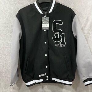 Muhammad Ali X Superare Varisty Bomber Jacket Full Snap Line Large Polyester